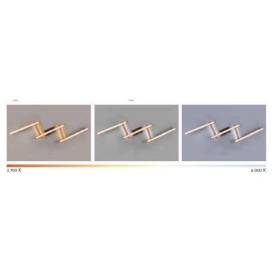 BELLARI PLAFONIERA MODULARE 5 BRACCI IN LEGNO LUCE DIRETTA E INDIRETTA LED 36W DIMMERABILE TRIO LIGHTING - Cristalensi Shop Onli