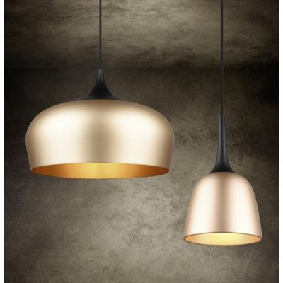 CHIRON SOSPENSIONE IN METALLO NERO CON DIFFUSORE IN OTTONE SATINATO DIAMETRO CM 45 LAMPADINA E27 TRIO LIGHTING - Cristalensi Sho
