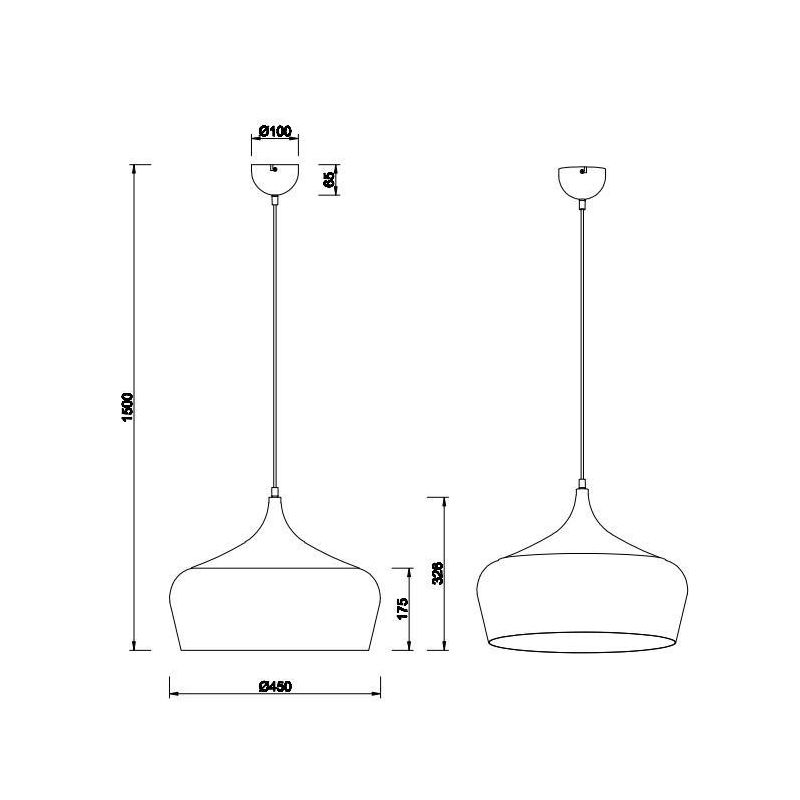 CHIRON SOSPENSIONE IN METALLO NERO CON DIFFUSORE IN OTTONE SATINATO DIAMETRO CM 45 LAMPADINA E27 TRIO LIGHTING - Cristalensi Sho