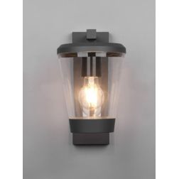 CAVADO APPLIQUE DA ESTERNO IP44 ANTRACITE CON DIFFUSORE TRASPARENTE ALTEZZA CM 28 CLASSICA TRIO LIGHTING - Cristalensi Shop Onli