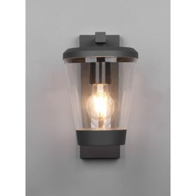 CAVADO APPLIQUE DA ESTERNO IP44 ANTRACITE CON DIFFUSORE TRASPARENTE ALTEZZA CM 28 CLASSICA TRIO LIGHTING - Cristalensi Shop Onli