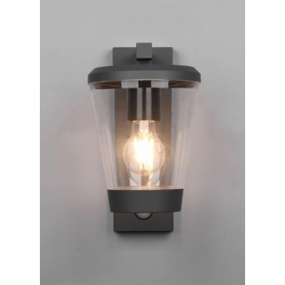 CAVADO APPLIQUE DA ESTERNO IP44 ANTRACITE DIFF. TRASPARENTE SENSORE DI MOVIMENTO H.CM 28 TRIO LIGHTING - Cristalensi Shop Online