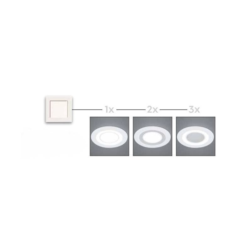 CORE FARETTO DA INCASSO IN PLASTICA NERA BIANCA O CROMO LED 5W LUCE 3000K ACCENSIONI SEPARATE TRIO LIGHTING - Cristalensi Shop O