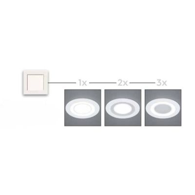CORE FARETTO DA INCASSO IN PLASTICA NERA BIANCA O CROMO LED 5W LUCE 3000K ACCENSIONI SEPARATE TRIO LIGHTING - Cristalensi Shop O