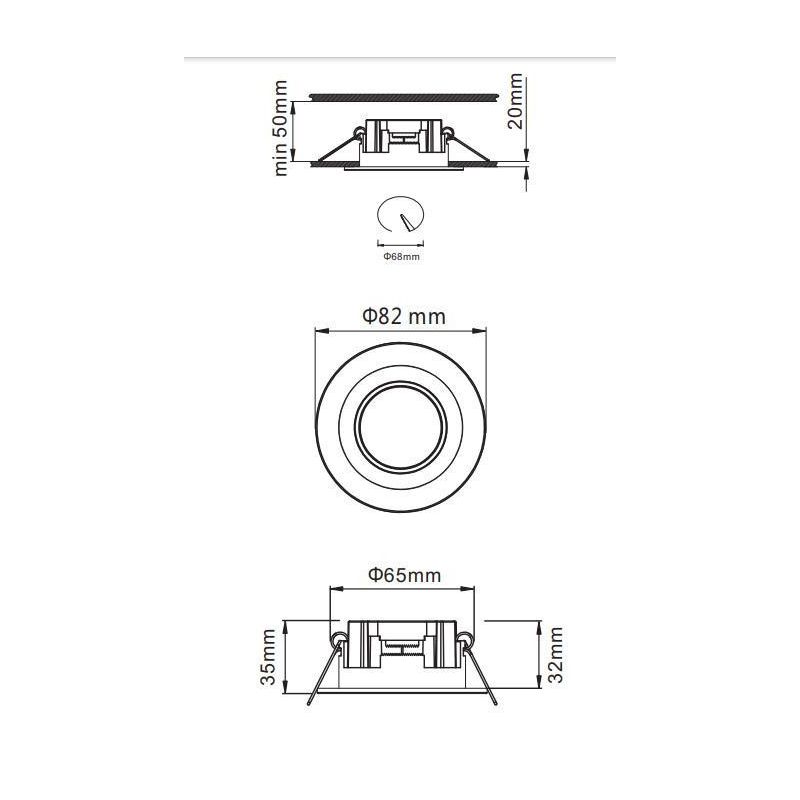 CORE FARETTO DA INCASSO IN PLASTICA NERA BIANCA O CROMO LED 5W LUCE 3000K ACCENSIONI SEPARATE TRIO LIGHTING - Cristalensi Shop O