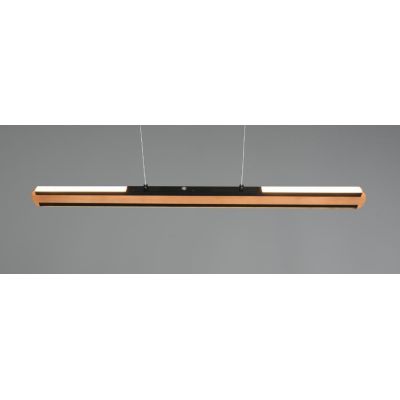 DEACON SOSPENSIONE LINEARE BI-EMISSIONE NERA CON INSERTO IN LEGNO LED 40W DIMMERABILE TOUCH TRIO LIGHTING - Cristalensi Shop Onl