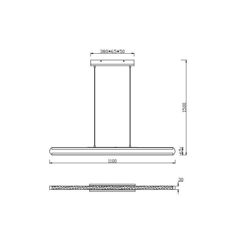 DEACON SOSPENSIONE LINEARE BI-EMISSIONE NERA CON INSERTO IN LEGNO LED 40W DIMMERABILE TOUCH TRIO LIGHTING - Cristalensi Shop Onl