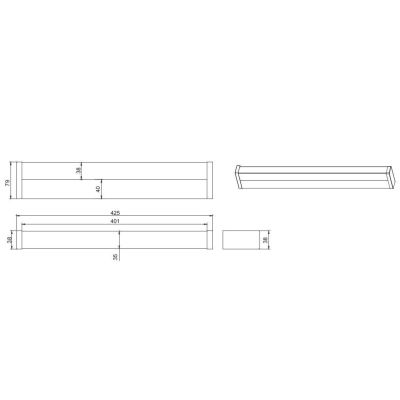 FABIO LAMPADA DA SPECCHIO IN METALLO NERO O CROMATO IP44 LED 6W LUCE 3000K LARGHEZZA CM 42,5 TRIO LIGHTING - Cristalensi Shop On