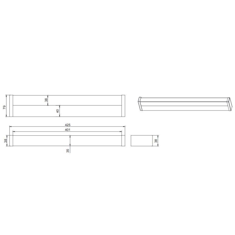 FABIO LAMPADA DA SPECCHIO IN METALLO NERO IP44 LED 6W LUCE 3000K LARGHEZZA CM 42,5 TRIO LIGHTING - Cristalensi Shop Online