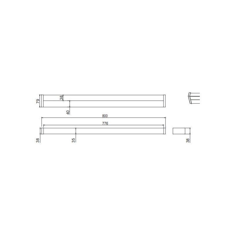 FABIO LAMPADA DA SPECCHIO IN METALLO NERO O CROMO IP44 LED 12W LUCE 3000K LARGHEZZA CM 80 TRIO LIGHTING - Cristalensi Shop Onlin