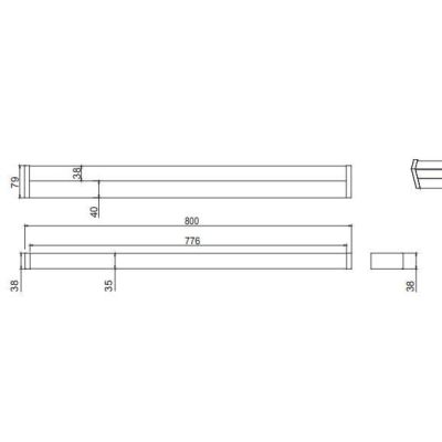 FABIO LAMPADA DA SPECCHIO IN METALLO NERO O CROMO IP44 LED 12W LUCE 3000K LARGHEZZA CM 80 TRIO LIGHTING - Cristalensi Shop Onlin