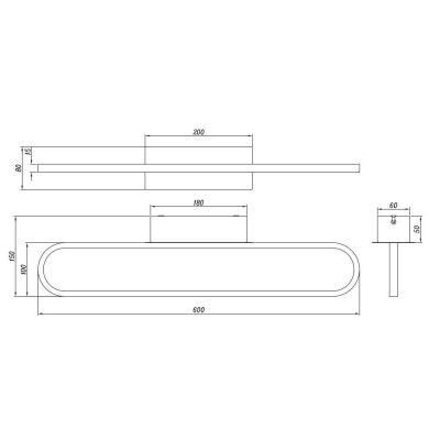 GIANNI LAMPADA DA SPECCHIO LED 22W METALLO NERO O CROMO IP44 LARGHEZZA CM 60 CON INTERRUTTORE TRIO LIGHTING - Cristalensi Shop O