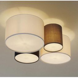 HOTEL PLAFONIERA MODERNA CON 4 PARALUMI MULTICOLOR IN TESSUTO LARGHEZZA CM 50 ATTACCO 4XE27 TRIO LIGHTING - Cristalensi Shop Onl