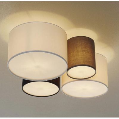 HOTEL PLAFONIERA MODERNA CON 4 PARALUMI MULTICOLOR IN TESSUTO LARGHEZZA CM 50 ATTACCO 4XE27 TRIO LIGHTING - Cristalensi Shop Onl