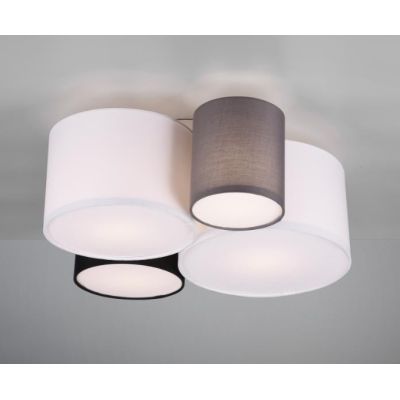 HOTEL PLAFONIERA MODERNA CON 4 PARALUMI MULTICOLOR IN TESSUTO LARGHEZZA CM 50 ATTACCO 4XE27 TRIO LIGHTING - Cristalensi Shop Onl