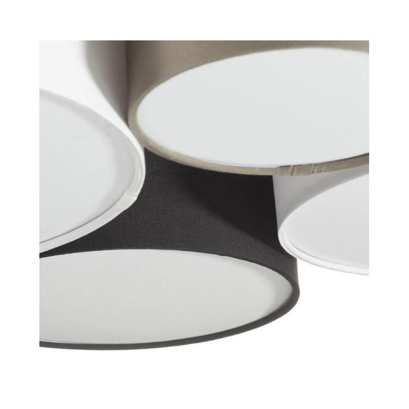 HOTEL PLAFONIERA MODERNA CON 4 PARALUMI MULTICOLOR IN TESSUTO LARGHEZZA CM 50 ATTACCO 4XE27 TRIO LIGHTING - Cristalensi Shop Onl