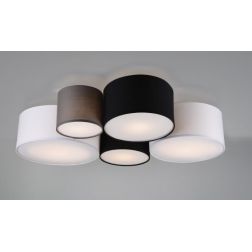 HOTEL PLAFONIERA MODERNA CON 5 PARALUMI MULTICOLOR IN TESSUTO LARGHEZZA CM 90 ATTACCO 5XE27 TRIO LIGHTING - Cristalensi Shop Onl 2