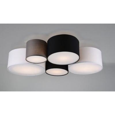 HOTEL PLAFONIERA MODERNA CON 5 PARALUMI MULTICOLOR IN TESSUTO LARGHEZZA CM 90 ATTACCO 5XE27 TRIO LIGHTING - Cristalensi Shop Onl