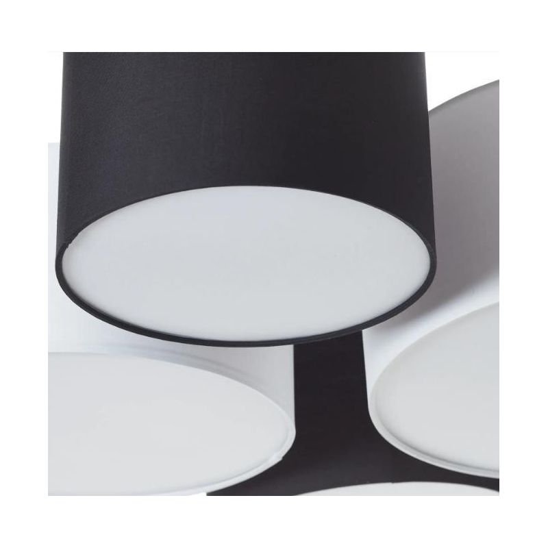 HOTEL PLAFONIERA MODERNA CON 5 PARALUMI MULTICOLOR IN TESSUTO LARGHEZZA CM 90 ATTACCO 5XE27 TRIO LIGHTING - Cristalensi Shop Onl