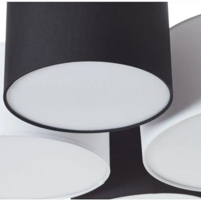 HOTEL PLAFONIERA MODERNA CON 5 PARALUMI MULTICOLOR IN TESSUTO LARGHEZZA CM 90 ATTACCO 5XE27 TRIO LIGHTING - Cristalensi Shop Onl