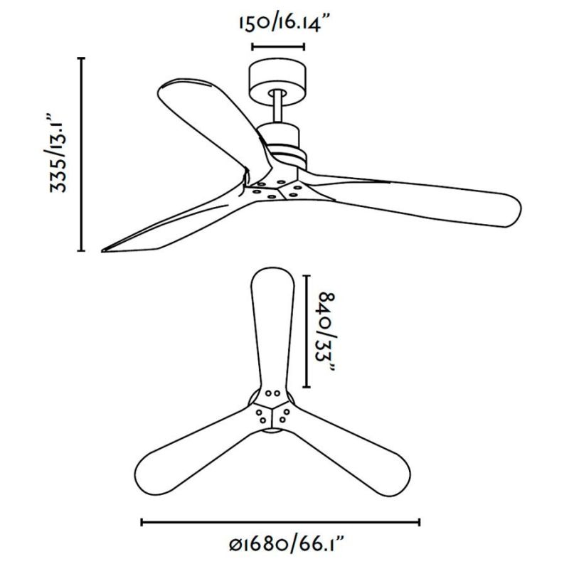 LANTAU XL - G. VENTILATORE DA SOFFITTO SENZA LUCE DIAMETRO 168 CM CON TELECOMANDO FARO VENTILATORI - Cristalensi Shop Online