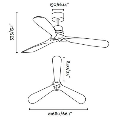 LANTAU XL - G. VENTILATORE DA SOFFITTO SENZA LUCE DIAMETRO 168 CM CON TELECOMANDO FARO VENTILATORI - Cristalensi Shop Online