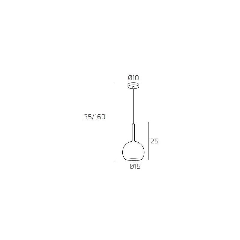 FUTURE SOSPENSIONE SINGOLA IN METALLO CROMO O BIANCO CON SFERA 15CM IN VETRO 5 FINITURE COLORE Top Light Illuminazione - Cristal