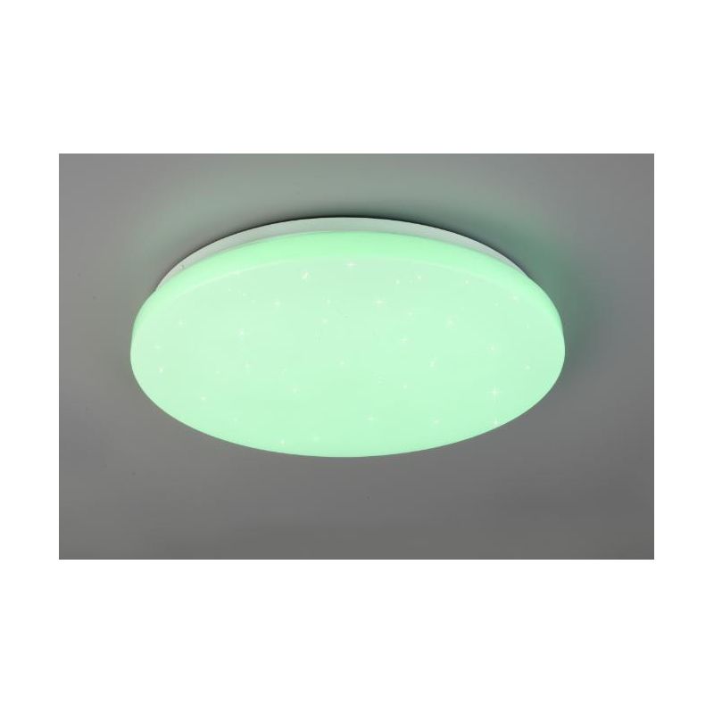 KIRA PLAFONIERA D38 LED 18W RGB LUCE 3000-6000K DIMMERABILE DIFFUSORE BIANCO EFFETTO STELLATO RL - Cristalensi Shop Online