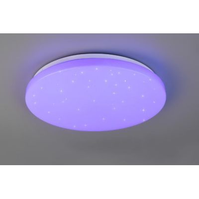 KIRA PLAFONIERA D38 LED 18W RGB LUCE 3000-6000K DIMMERABILE DIFFUSORE BIANCO EFFETTO STELLATO RL - Cristalensi Shop Online