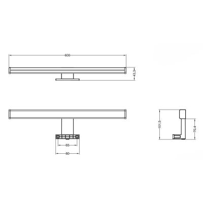 LINO APPLIQUE DA SPECCHIO FINITURA NERA O CROMO IP44 LED 11,5W LUCE 3000K MODERNA LARGHEZZA CM 60 TRIO LIGHTING - Cristalensi Sh