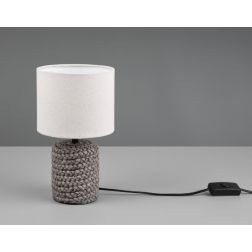 MALA LAMPADA DA TAVOLO IN CERAMICA EFFETTO CORDA CON PARALUME BEIGE IN TESSUTO ALTEZZA CM 26 RL - Cristalensi Shop Online 2
