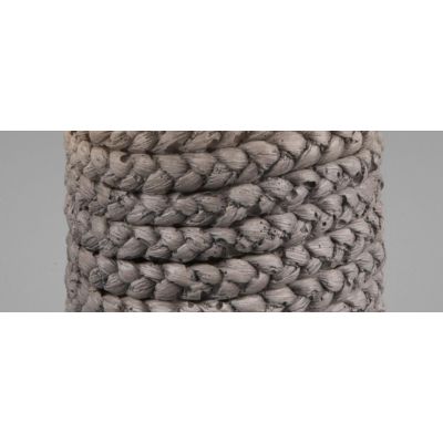 MALA LAMPADA DA TAVOLO IN CERAMICA EFFETTO CORDA CON PARALUME BEIGE IN TESSUTO ALTEZZA CM 38 RL - Cristalensi Shop Online