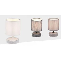 MARIE LAMPADA DA TAVOLO IN CERAMICA DECORATA CON PARALUME BEIGE IN TESSUTO ALTEZZA CM 20,5 RL - Cristalensi Shop Online