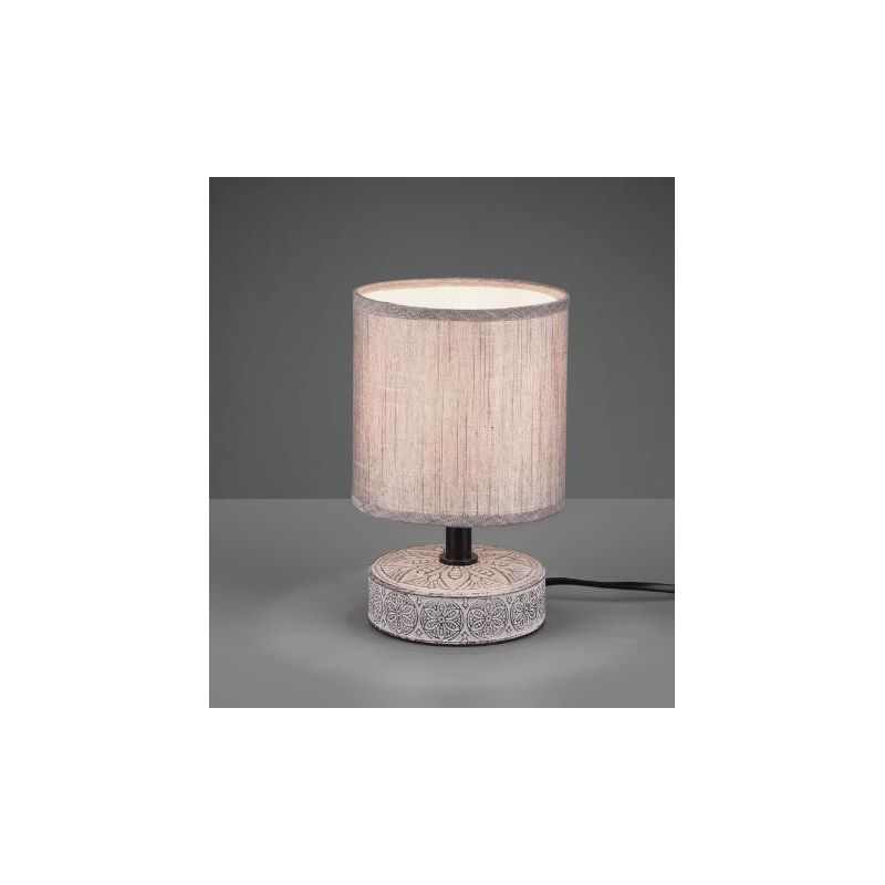 MARIE LAMPADA DA TAVOLO IN CERAMICA DECORATA CON PARALUME BEIGE IN TESSUTO ALTEZZA CM 20,5 RL - Cristalensi Shop Online