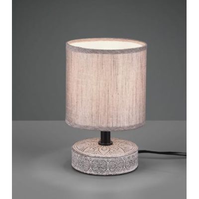 MARIE LAMPADA DA TAVOLO IN CERAMICA DECORATA CON PARALUME BEIGE IN TESSUTO ALTEZZA CM 20,5 RL - Cristalensi Shop Online