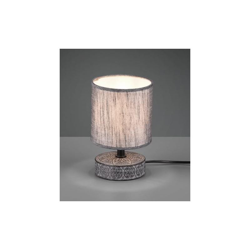 MARIE LAMPADA DA TAVOLO IN CERAMICA DECORATA CON PARALUME BEIGE IN TESSUTO ALTEZZA CM 20,5 RL - Cristalensi Shop Online