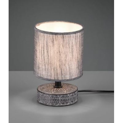 MARIE LAMPADA DA TAVOLO IN CERAMICA DECORATA CON PARALUME BEIGE IN TESSUTO ALTEZZA CM 20,5 RL - Cristalensi Shop Online