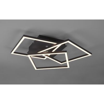 MOBILE PLAFONIERA FINITURA BIANCA, NERA O NICHEL A 3 QUADRI ORIENTABILI LED 28W DIMMERABILE CON TELECOMANDO RL - Cristalensi Sho