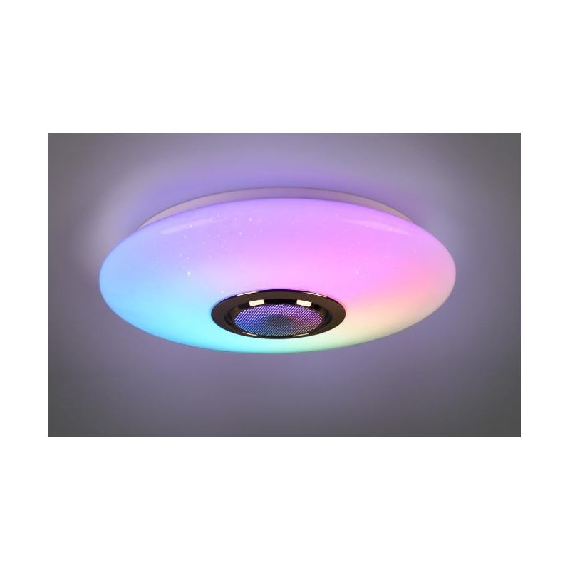 MUSICA PLAFONIERA LED 15,5W LUCE 3000-6000K RGB CON CASSA ACUSTICA BLUETOOTH CON TELECOMANDO RL - Cristalensi Shop Online