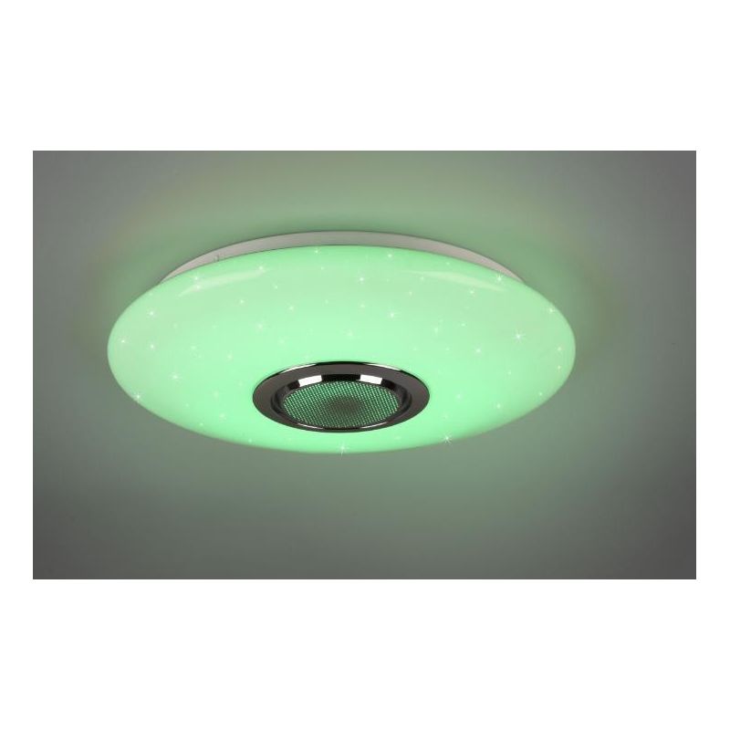 MUSICA PLAFONIERA LED 15,5W LUCE 3000-6000K RGB CON CASSA ACUSTICA BLUETOOTH CON TELECOMANDO RL - Cristalensi Shop Online