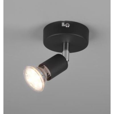 PARIS SPOT AD 1 LUCE LED GU10 CON SNODO IN METALLO BIANCO, NERO O ALLUMINIO DIAMETRO CM 8 RL - Cristalensi Shop Online