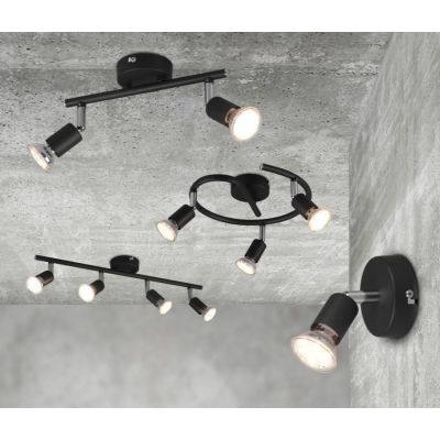 PARIS SPOT AD 1 LUCE LED GU10 CON SNODO IN METALLO BIANCO, NERO O ALLUMINIO DIAMETRO CM 8 RL - Cristalensi Shop Online