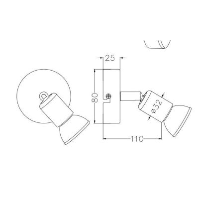 PARIS SPOT AD 1 LUCE LED GU10 CON SNODO IN METALLO BIANCO, NERO O ALLUMINIO DIAMETRO CM 8 RL - Cristalensi Shop Online