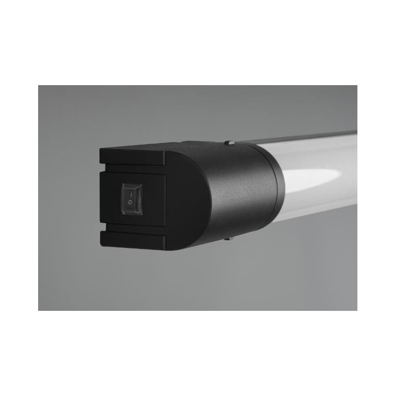 PIERA LAMPADA DA SPECCHIO LARGHEZZA CM 41 IP44 CROMO O NERA LED 8W CON PRESA SCHUKO INCORPORATA TRIO LIGHTING - Cristalensi Shop