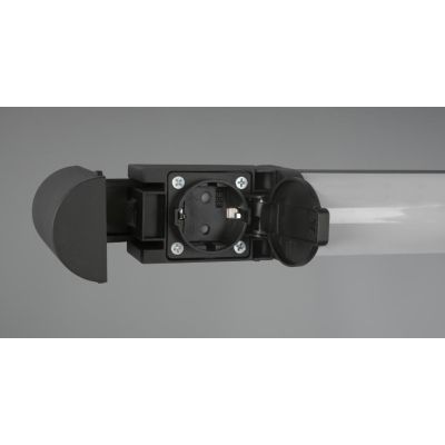 PIERA LAMPADA DA SPECCHIO LARGHEZZA CM 41 IP44 CROMO O NERA LED 8W CON PRESA SCHUKO INCORPORATA TRIO LIGHTING - Cristalensi Shop