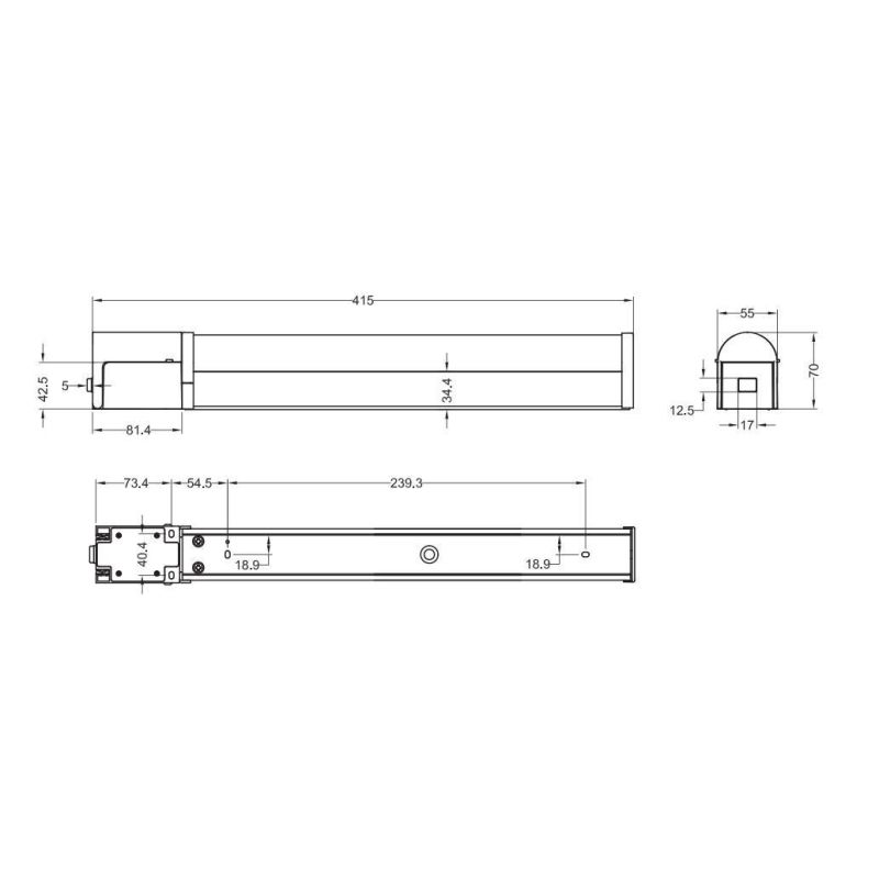 PIERA LAMPADA DA SPECCHIO LARGHEZZA CM 41 IP44 CROMO O NERA LED 8W CON PRESA SCHUKO INCORPORATA TRIO LIGHTING - Cristalensi Shop