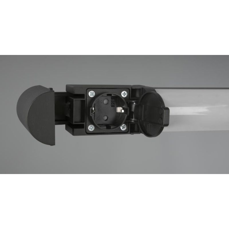 PIERA LAMPADA DA SPECCHIO LARGHEZZA CM 79 IP44 CROMO O NERA LED 16W CON PRESA SCHUKO INCORPORATA TRIO LIGHTING - Cristalensi Sho