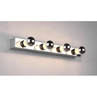 THEATRO APPLIQUE DA SPECCHIO IN METALLO CROMATO CON 4 LAMPADINE A VISTA IP44 LARGHEZZA CM 55 TRIO LIGHTING - Cristalensi Shop On