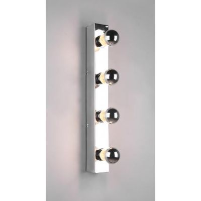 THEATRO APPLIQUE DA SPECCHIO IN METALLO CROMATO CON 4 LAMPADINE A VISTA IP44 LARGHEZZA CM 55 TRIO LIGHTING - Cristalensi Shop On