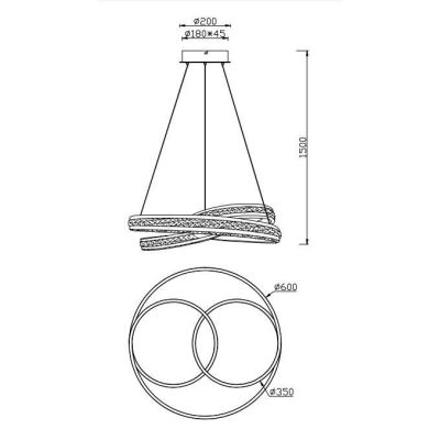 NURIA SOSPENSIONE LED 60W LUCE 2300-3000-4000K DIMMERABILE DIAMETRO CM 60 2 FINITURE COLORE TRIO LIGHTING - Cristalensi Shop Onl
